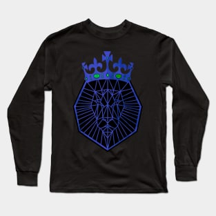 BLUE Geometric Lion Long Sleeve T-Shirt